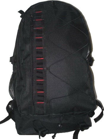 Black polyester outdoor backpack