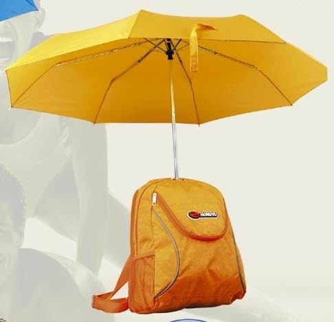 Orange Simple 420D polyster backpack With umbrell