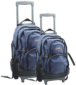 simple trolley backpack in blue