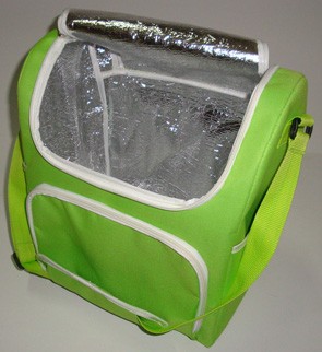 Green tinfoil lining cooler bag With Long Strap