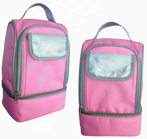 Simple Pink cooler bag  With long Strap