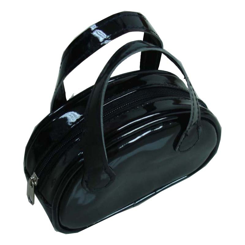 Black leather Cosmetic bag