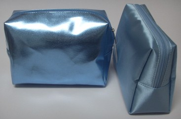 Sliver Shining Leather  Beauty  Cosmetic bag