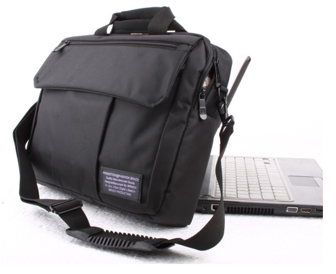 Black Polyster Computer Bag