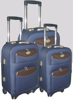Fashion Blue Polyster EVA Luggage bag