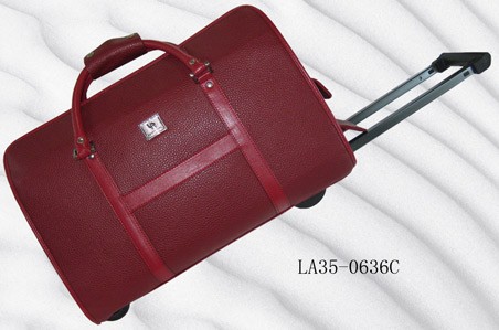 Quality Red Leather  Trolly bag