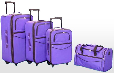 Quality Soft  Purple Polyster Trolly bag