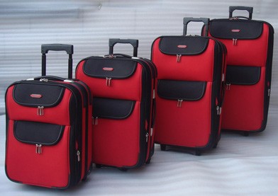 Red Polyster  Luggage bag
