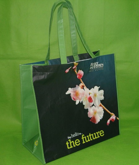 Green Flower Non-woven bag With Lamation