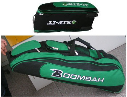 Green Polyster sports bag With Trolly