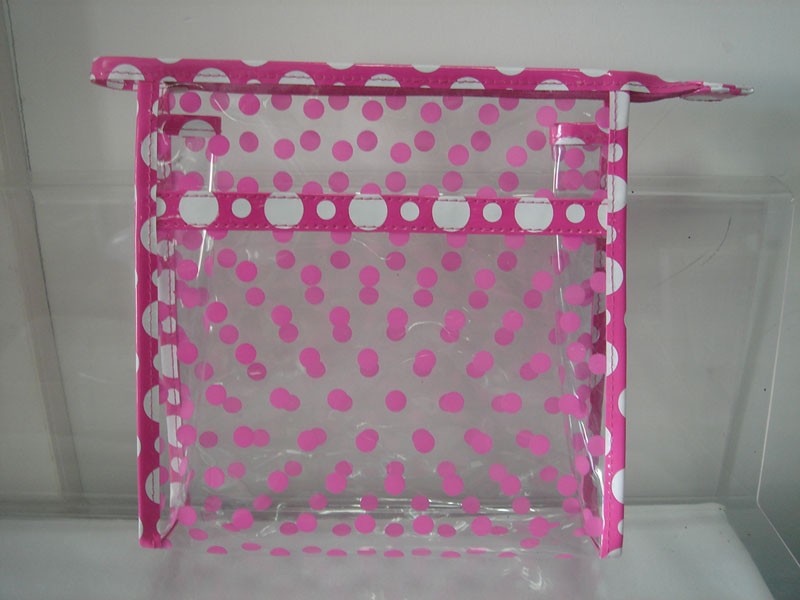 Red dots Clear PVC Toliet Bag