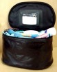 Black Leather  Beauty  Cosmetic bag