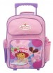 Pink Student School Book Bag With Trolly