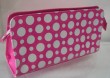 Red PVC Cosmetic bag With Dots
