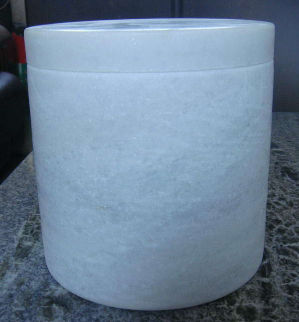 white stone urn