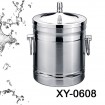 Stainless steel ice bucket with handle