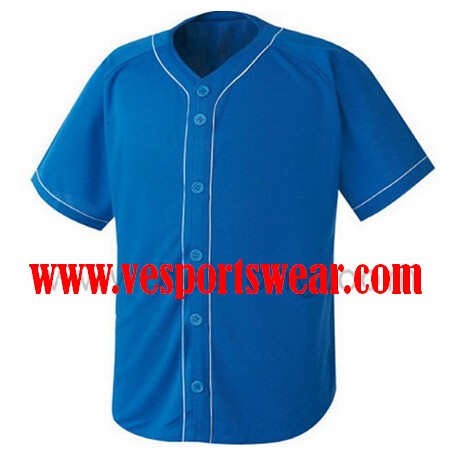 Traditional blue baseball jersey