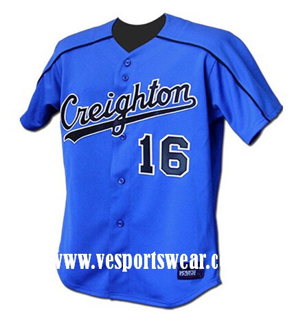 cheap blue sublimation baseball jersey