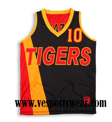 red and black sublimated baseketball jersey