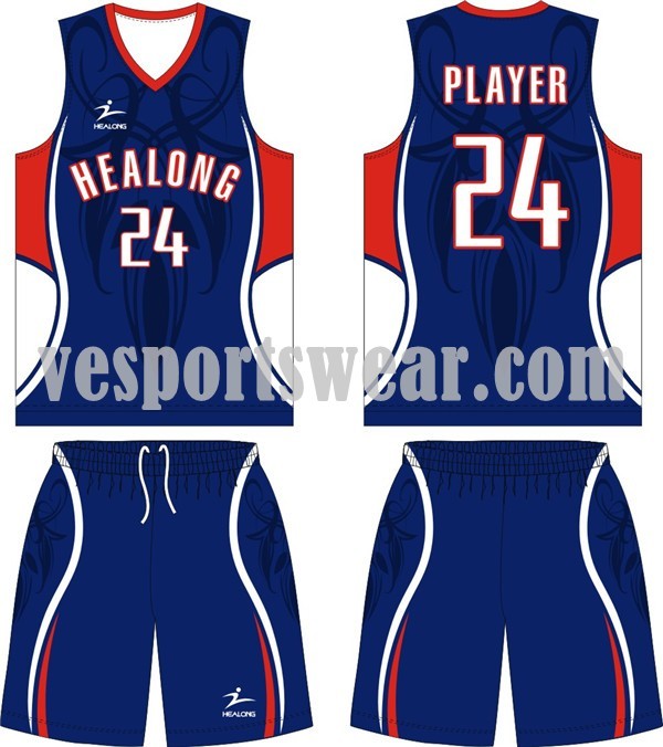 Cheap 100% polyester basketball jerseys kit