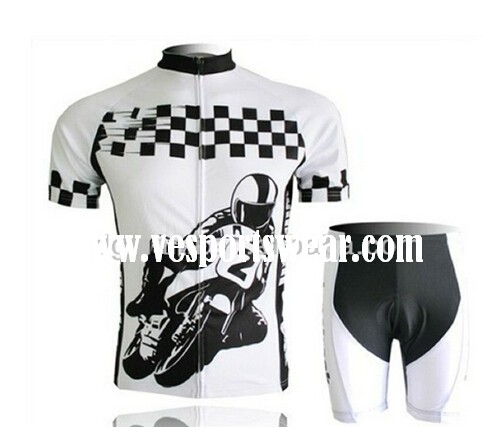 fashion white and black short sleeve cycling sets