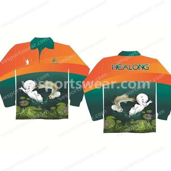 Custom fishing polo shirt by sublimation print