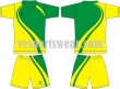 Sublimation football uniform green and yellow