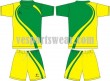 Sublimation football uniform green and yellow