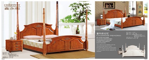 New design  solid wood bed furniture