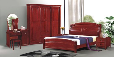 Red brown oak bedroom suite