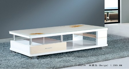 Double-deck  wooden coffee table6621