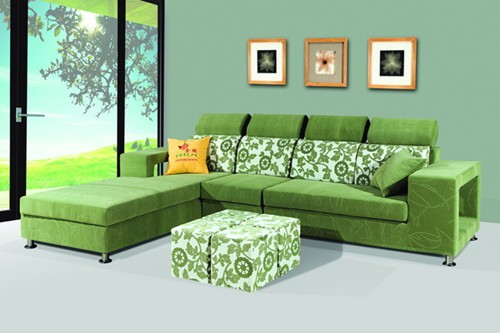 Green color contemporary fabric sofa