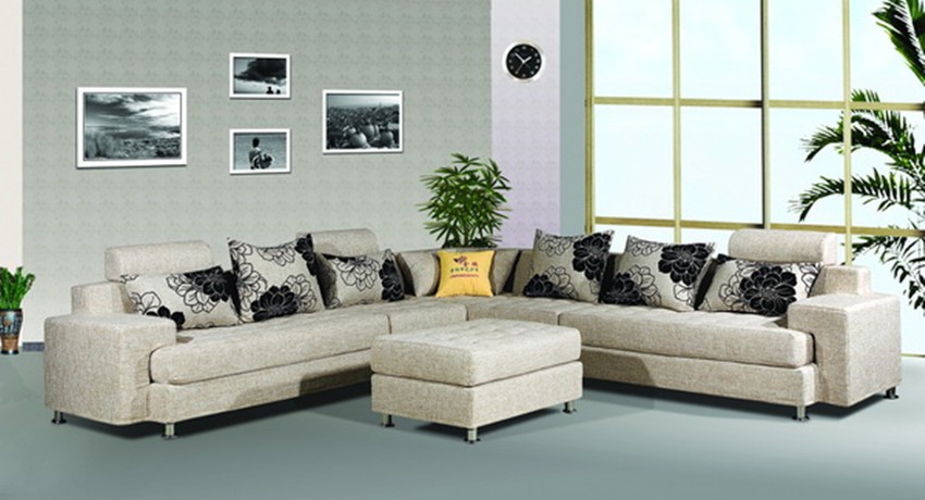 living room furniture leather / fabric sofa