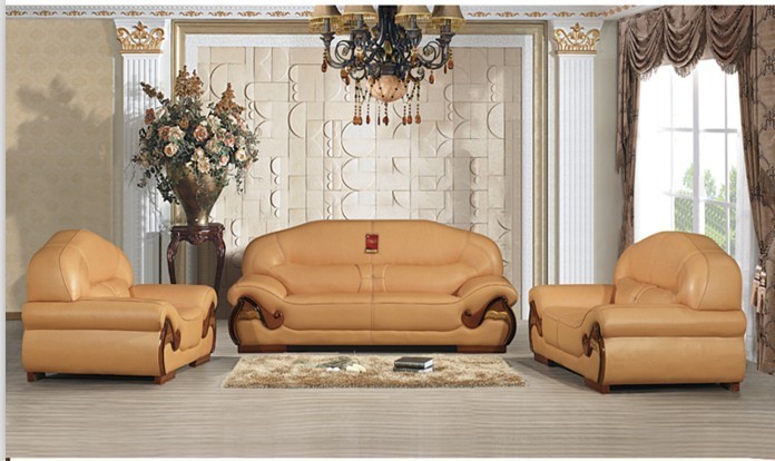 Brown Genuine Leather Sofa