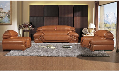 Modern genuine leather sectional sofa