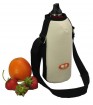 Wine/bottle picnic cooler bag/cream