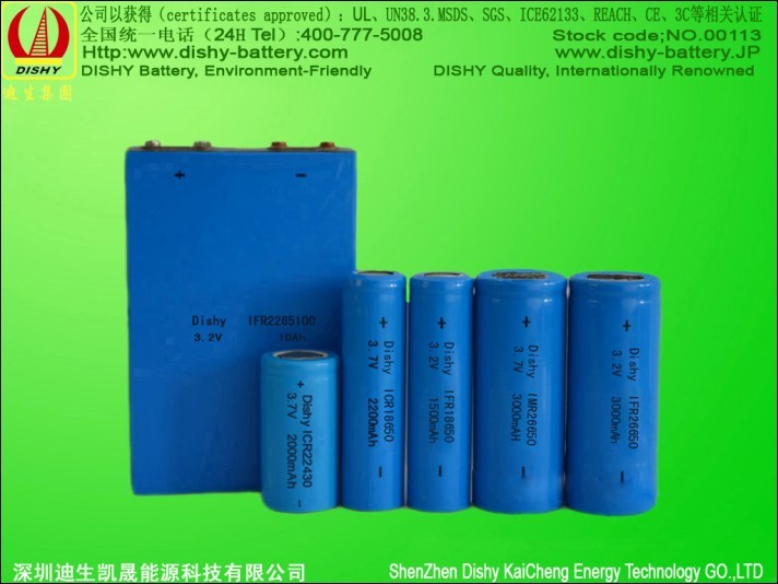 3.7V 18650 1500mah lithium battery