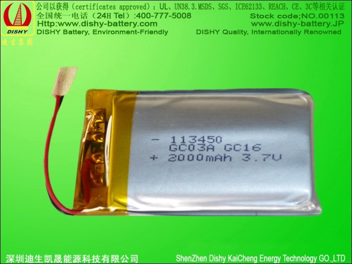 High Quality 2013 2000mah Li-polymer battery for MP3/MP4