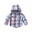 DB1331 baby grid printed hooded coats