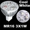 MR16 LED Cool White 12V 3W 3x1W DOWN LIGHTS BULB D