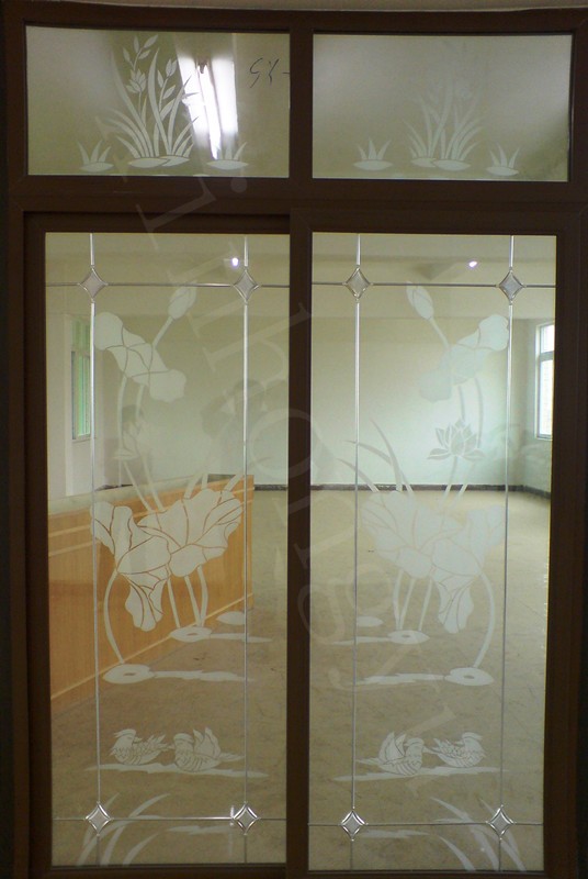 UPVC sliding door with picture glass