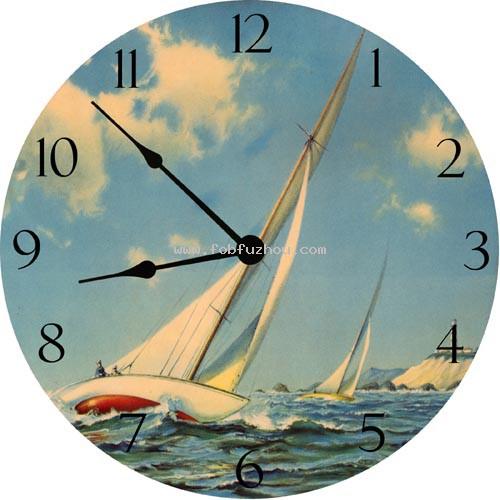 Sailing Race Wall Clock by Vintage Artwork