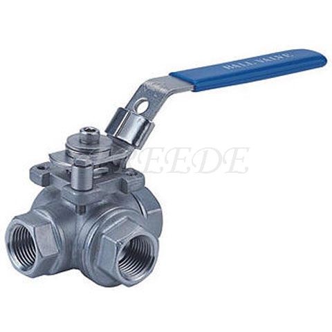 Three Way Threaded Ball Valve