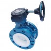 PTFE Lined Butterfly Valve Worm Gear Opetated