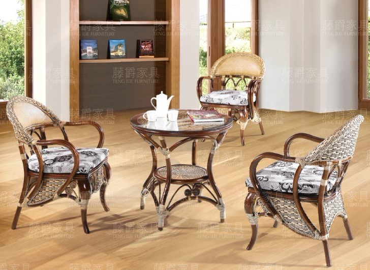 elegant rattan tea table
