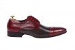 Red patent leather men's shoes, tying shoelaces sh