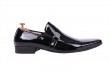 Smooth texture of the leather shoes, shiny shoes,