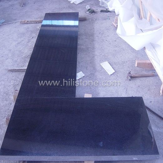 G684 Black Polished Countertop - Flat edge