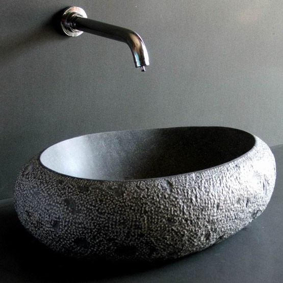 Basalt honed Stone Sink