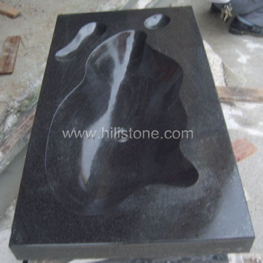 Black Granite Polished Stone Sink
